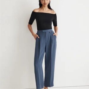 The Rosedale High-Rise Straight Pant in Crepe in Nighttime
